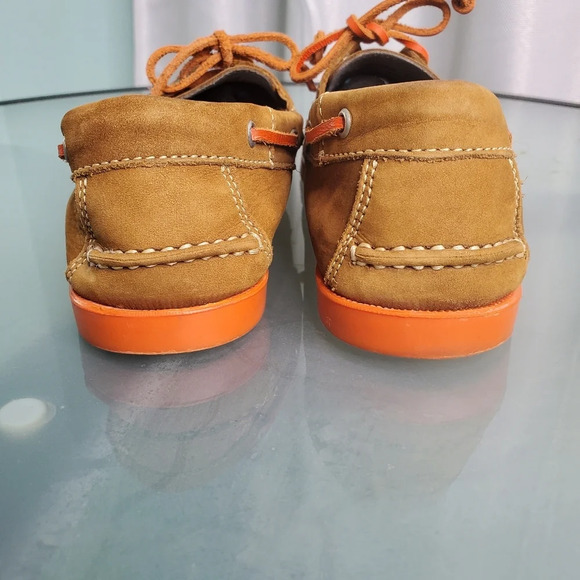 Tesori Womens Brown/Orange Leather Boat Shoes Sz 8.5M "W01812" - Picture 4 of 10